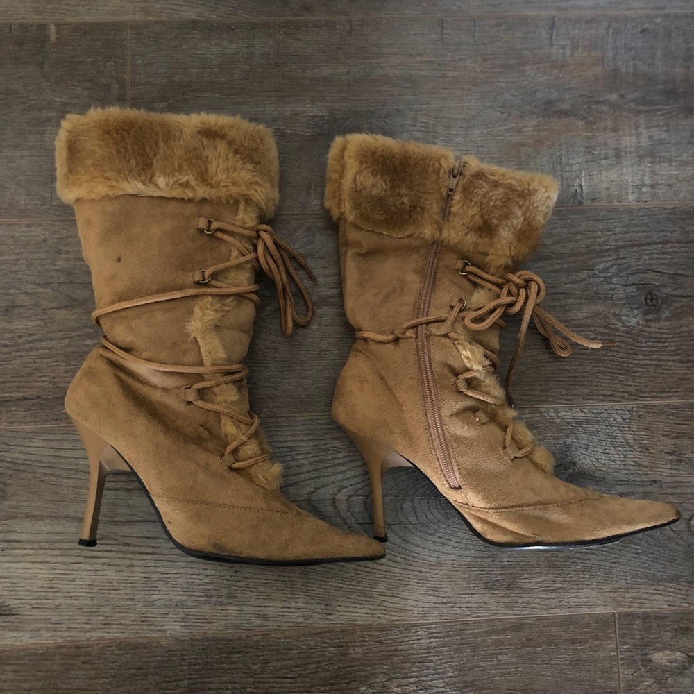 Tan Fur Boots